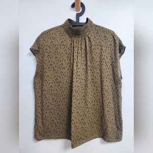 Worthington Sleeveless Blouse - Olive Green - Large